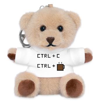 CTRL+C Coffee Edition - Retro Office Humor - Teddy Keyring - white - Front