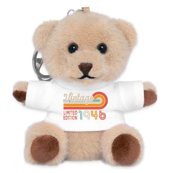 Geburtstag 1946 Geboren im Alter von 80 Jahren 1946_anniversire - Teddy Schlüsselanhänger - Weiß - Vorne