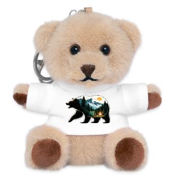 Bären-Abenteuer: Bergcamping - Teddy Schlüsselanhänger - Weiß - Vorne