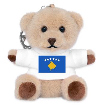 Drapeau du Kosovo - Porte-clés ourson - blanc - Devant