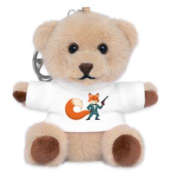 Fox Gentleman with Pistol - Teddy Keyring - white - Front