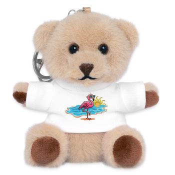 Strandflamingo mit Sonnenbrille - Teddy Schlüsselanhänger - Weiß - Vorne