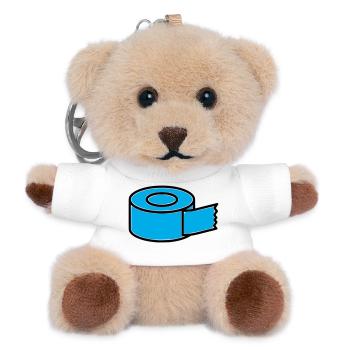 Klebeband Tape Rolle Comic - Teddy Schlüsselanhänger - Weiß - Vorne