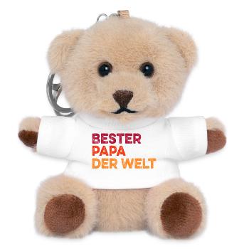 Bester Papa der Welt Vatertag lustig - Teddy Schlüsselanhänger - Weiß - Vorne