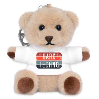 Dark Techno Retro Logo Tee - Teddy Keyring - white - Front