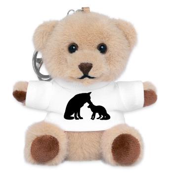 T-Shirt Loup Famille – Wolf Family Bond - Teddy Schlüsselanhänger - Weiß - Vorne