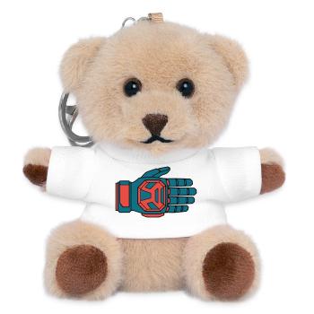 Sicherer Downhill Handschuh BMX - Teddy Schlüsselanhänger - Weiß - Vorne