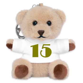 15. 15 YEARS. 15th ANNIVERSARY. 15 YEAR ANNIVERSARY. - Teddy Keyring - white - Front