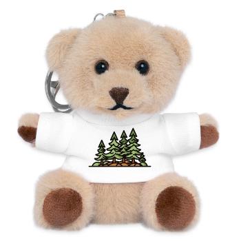 Wald Bäume - Teddy Schlüsselanhänger - Weiß - Vorne