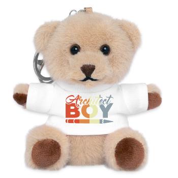 Funny Architect Kid - Teddy Keyring - white - Front