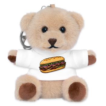 Sandwich illustration - Teddy Keyring - white - Front