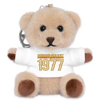 Ursprüngliches Jahrgangsjahr 1977 - Teddy Schlüsselanhänger - Weiß - Vorne