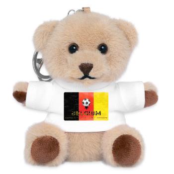 Belgium Soccer Belgium Flag with Soccer Jersey - Teddy Keyring - white - Front