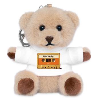 Mixtape Retro Kassette - Teddy Schlüsselanhänger - Weiß - Vorne