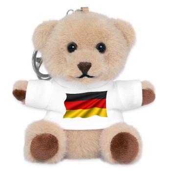 Germany Flag – Waving - Teddy Keyring - white - Front