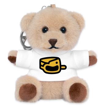 Poop Bag Dispenser Walking Dog School Dog - Teddy Keyring - white - Front