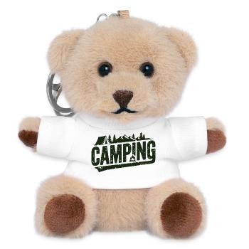 Camping Outdoor Mountain Adventure Tent - Teddy Keyring - white - Front