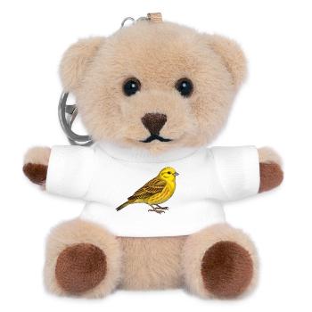 Oiseau à marteau-jaune - Porte-clés ourson - blanc - Devant