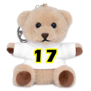 17 Symbole numérique - Porte-clés ourson - blanc - Devant