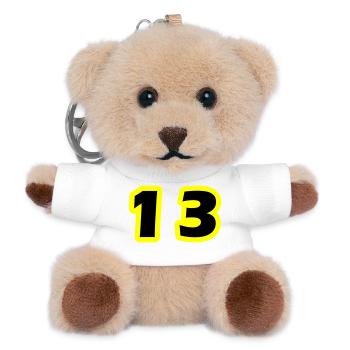13 Number symbol - Teddy Keyring - white - Front