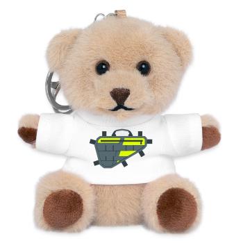 Bicycle Frame Bag Icon - Teddy Keyring - white - Front