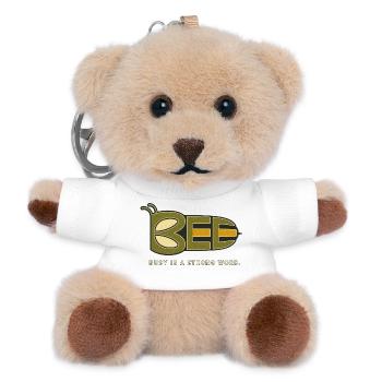 BEE – Busy Is a Strong Word - Teddy Keyring - white - Front