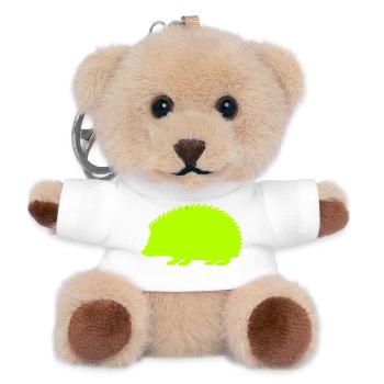 Neon Hedgehog Silhouette - Teddy Keyring - white - Front