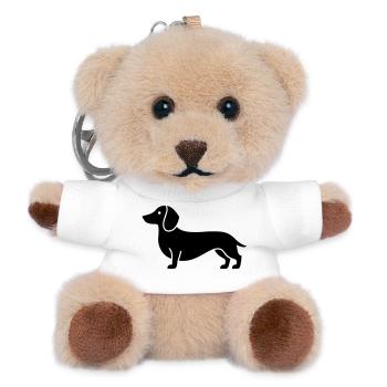 Dackel - Teddy Schlüsselanhänger - Weiß - Vorne