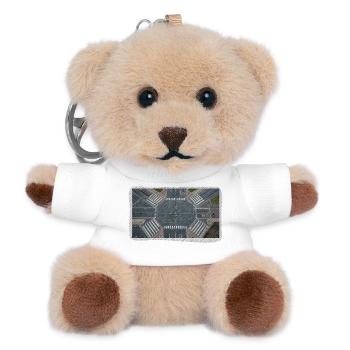 Urbanes Kreuzungsgeometrie - Teddy Schlüsselanhänger - Weiß - Vorne