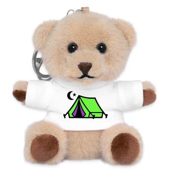 Camping Tent Moon Graphic - Teddy Keyring - white - Front