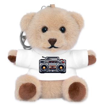 Retro Boombox Illustration - Teddy Schlüsselanhänger - Weiß - Vorne