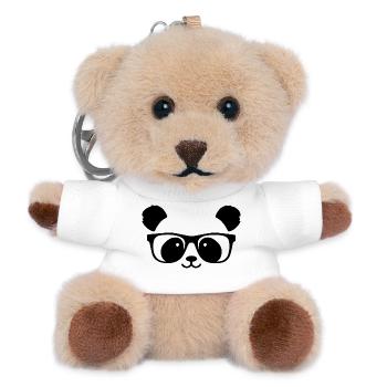 Cute panda with nerd glasses - Teddy Keyring - white - Front