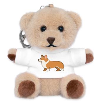 Shiba Inu Cartoon Pfotenfreund - Teddy Schlüsselanhänger - Weiß - Vorne