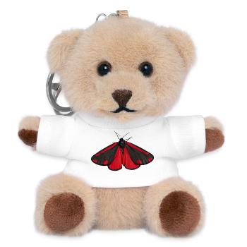Cinnabar Moth Tyria jacobaeae - Teddy Keyring - white - Front