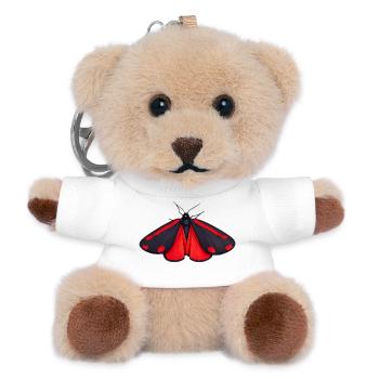 Cinnabar Moth Tyria jacobaeae Cartoon Style  - Teddy Keyring - white - Front