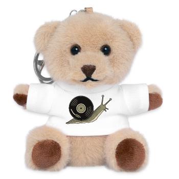 Vintage Vinyl Record Snail - Teddy Keyring - white - Front