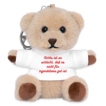 HN Nichts ist so schlecht Spruch Rot - Teddy Schlüsselanhänger - Weiß - Vorne