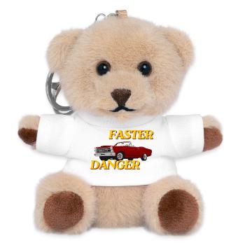 Faster Danger – Retro Muscle Car Vintage Cabrio. - Teddy Schlüsselanhänger - Weiß - Vorne