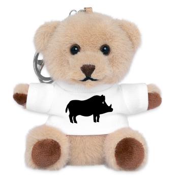 Wildschwein - Teddy Schlüsselanhänger - Weiß - Vorne