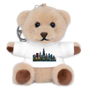 Chicago Stadt Skyline - Teddy Schlüsselanhänger - Weiß - Vorne