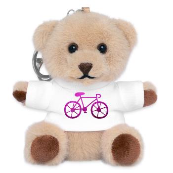 Fahrrad pink radeln Radsport Muster Rennrad Fan - Teddy Schlüsselanhänger - Weiß - Vorne