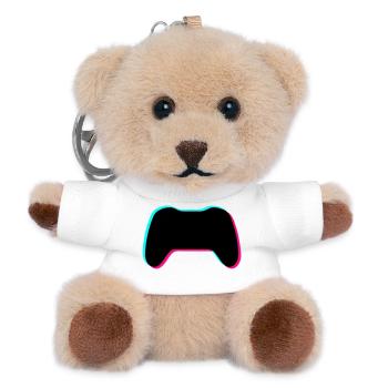 Gamepad Glitch Silhouette - Teddy Schlüsselanhänger - Weiß - Vorne