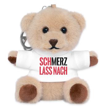 SchMerz lass nach - nein zu Merz - Teddy Schlüsselanhänger - Weiß - Vorne
