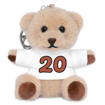 20. 20. JAHRESTAG. 20-JÄHRIGES JUBILÄUM. 20 JAHRE. - Teddy Schlüsselanhänger - Weiß - Vorne