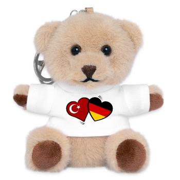 Türkei Deutschland Herzenflaggen - Teddy Schlüsselanhänger - Weiß - Vorne