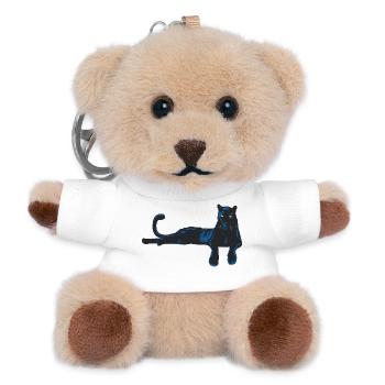 Panter mit blauen Akzenten - Teddy Schlüsselanhänger - Weiß - Vorne