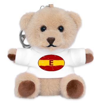 E Retro Emblem Spanien - Teddy Schlüsselanhänger - Weiß - Vorne
