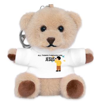 Alle Dinge durch ihn Jesus Glaube - Teddy Schlüsselanhänger - Weiß - Vorne