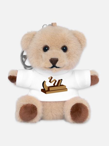 Ein Hobel - Teddy Schlüsselanhänger - Weiß