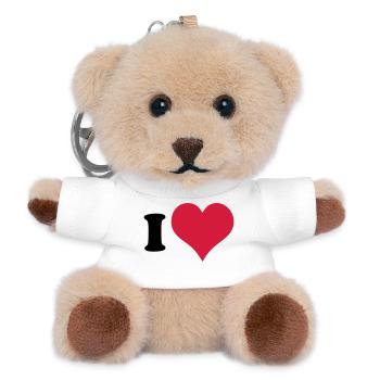 Ich Liebe - Ich Herz - Teddy Schlüsselanhänger - Weiß - Vorne
